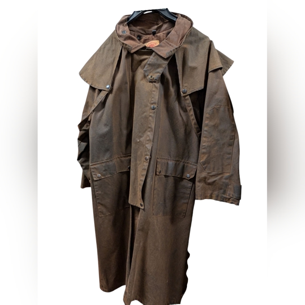 Authentic Australian Outback Waterproof Oilskin Long Coat Duster